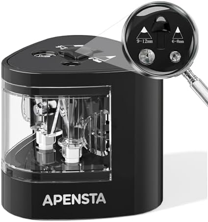 Automatic Electric Pencil Sharpener, Dual Hole, 6-12mm