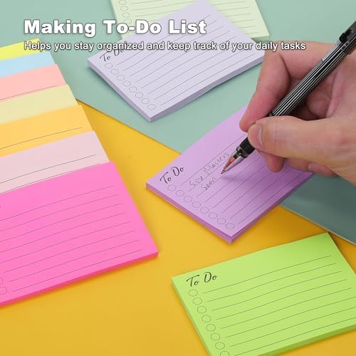 12 Pack to Do List Sticky Notes, 3x4 Inch, Lined Checklist Sticky Pads