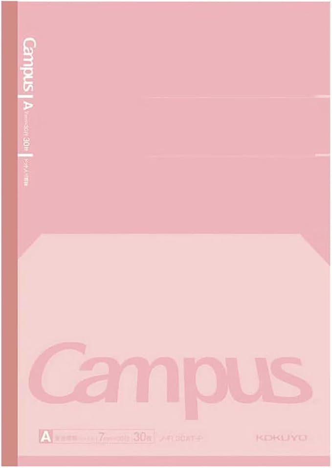 KOKUYO Composition Notebook, 7" x 10" Kimochii Dot Lined Notebook, 30 Sheets College Ruled Paper, 1 Pack Pink B5 Notebook for School and Work, School Supplies Comp Book for Note Taking