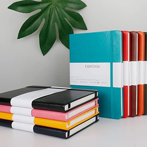 Blank Journal Notebook, (Turquoise), 160 Pages, Medium 8.3x5.7 inches - 100 gsm Thick Paper, Hardcover