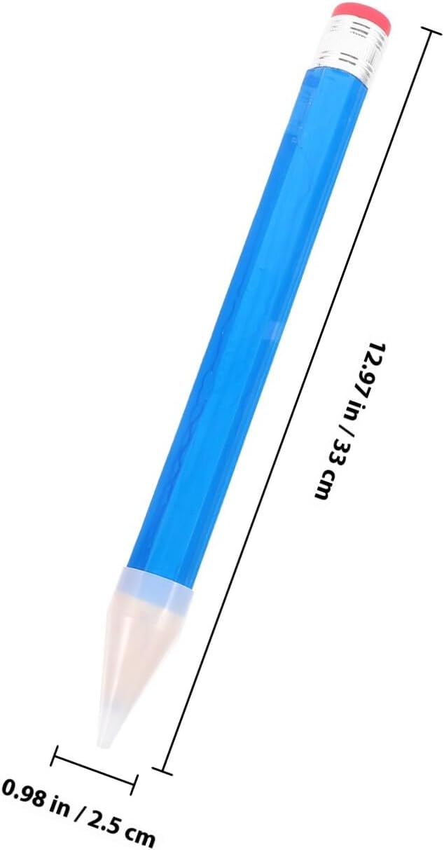 2pcs Large Wooden Lead Pencils, Octagonal Jumbo Colorful Woodworking Pencils in Blue and Red, Novelty Portable Writing Supplies for Preschoolers and Classroom Use