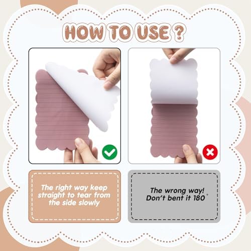 Eaasty 8 Pack Scalloped Sticky Notes Lined 4" X 6" Vintage Memo Pads