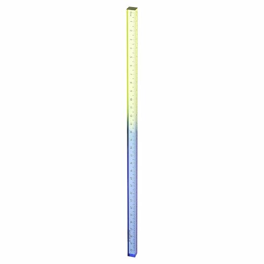 HARFINGTON Acrylic Clear Straight Rulers 30cm Metric Transparent Gradient Three-Dimensional Plastic Ruler Square Cube Measuring Tool for Classroom Office, Blue-Yellow
