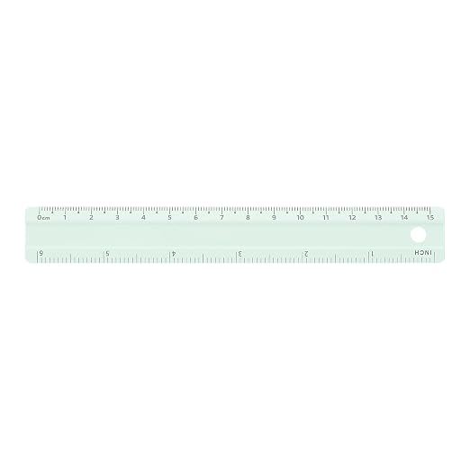 HARFINGTON Metal Straight Ruler 6 Inch(15cm) Metric Aluminum Alloy Measuring Rulers Scale Tool with Hole for Measure Study Reading Classroom Office, Light Green