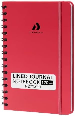Nextnoid A5 Lined Spiral Notebook - 170 Pages, College Ruled, Blush Pink