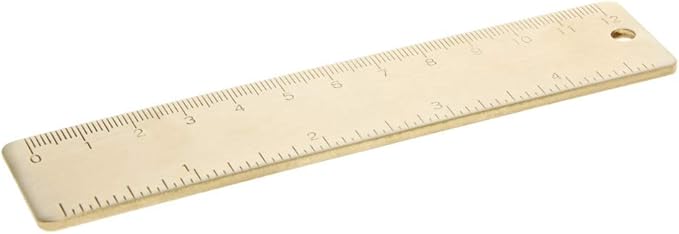Utoolmart Brass Straight Ruler, 12cm / 4.7-inch Double-Sided Scale Ruler, Measuring Tool for Engineering Office Architect and Drawing 1 Pcs