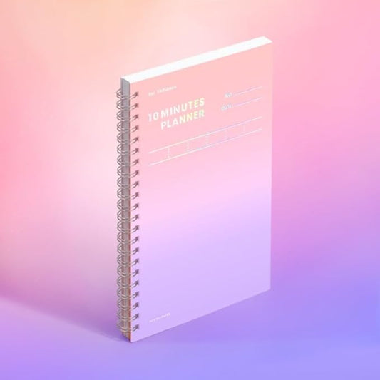 MOTEMOTE 10-Minute Planner 100 DAYS – Study Planner, Time-Blocking Productivity Journal, Spiral-Bound, Color Chip Edition (Dream Catcher)