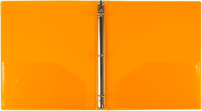 JAM PAPER Plastic 0.5 inch Binders - Assorted 3 Ring Binders (Red, Blue, Green & Orange) - 4/Pack