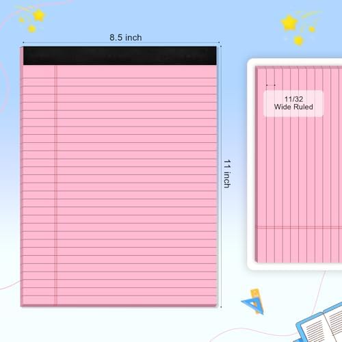 5 pcs Legal Pads 8.5 x 11 Note Pads, Colored Legal Notepads 8.5 x 11