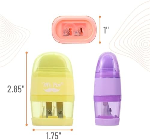 Mr. Pen- Pencil Sharpener & Eraser, 4 Pack
