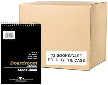 ROARING SPRING Spiral Steno Pads, Case of 72, 6"x9", Gregg Ruled, 80 Sheets