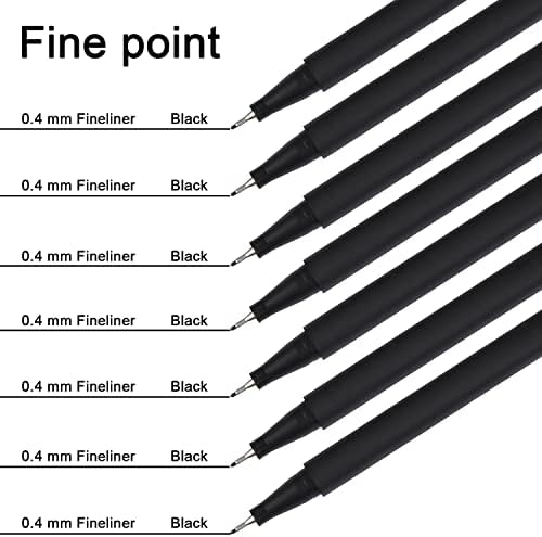 Dyvicl Journal Planner Pens Black Colored Pens, 24 Pack 0.4mm Fineliner Pen Set Fine Point Markers Drawing Pens for Journaling, Note Taking, Calendar, Adult Coloring, Scrapbooking