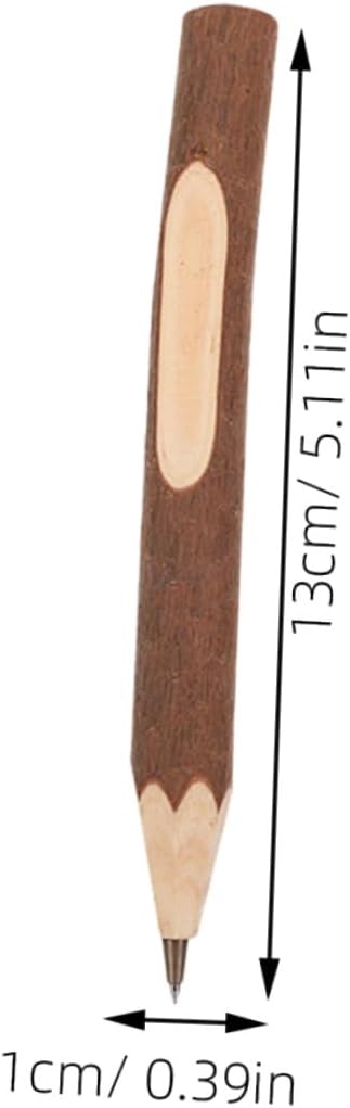 Abaodam Natural Wooden Ballpoint Pens Tree Bark Design 13cm Biodegradable Ballpoint Pens 10pcs Multi-function Writing Supplies for Office and Daily Use