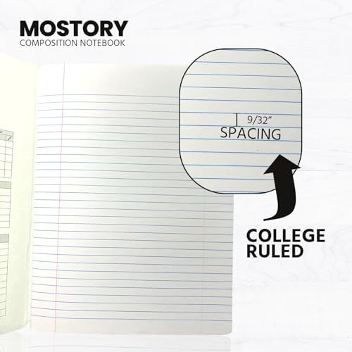 MOSTORY 50 Pack Bulk Composition Notebooks - College Ruled 200 Pages (100 Sheets), Size 7.5" x 9.75", Bulk School Supplies, Office, Bulk Notebooks for School, Writing Journal Notebook with Lined Paper