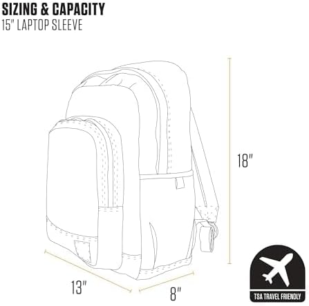 Carhartt 25L Classic Laptop Backpack, Durable Water-Resistant Pack W/ 17" Laptop Sleeve and Multiple Organizational Compartments, Black