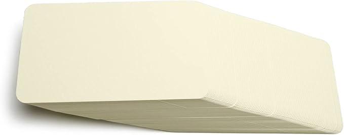 PPAPPAPPIYO 3.5x2 rounded corner index cards180gsm Thick Cardstock, Blank Colored Flash Cards for Study, Notes, Business Cards & Labels, Small Notecards 100 Pack (Warm ivory)