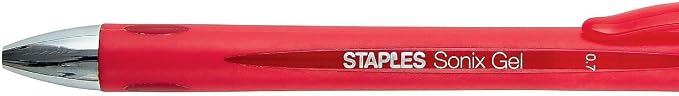 STAPLES Sonix Retractable Gel Pens, Medium Point, Red Ink, 36/Carton | Retractable gel pens for everyday writing tasks