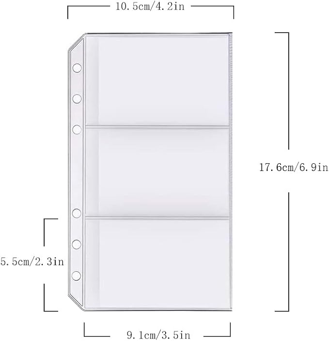 Zelten Refills/Loose Leaves for A6 Cover Ring Binder/Personal Organizer/Planner(A6 6 Holes, Binder Pocket All in Set)