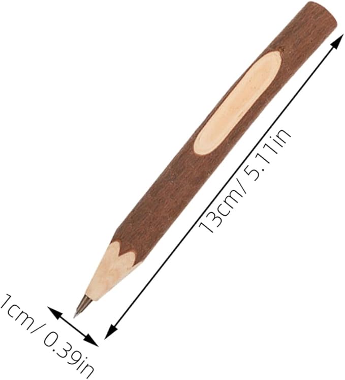 Healeved Wooden Ballpoint Pens Natural Tree Bark Texture 13cm Biodegradable Ballpoint Pen 10pcs Comfortable Grip for Office and School Use