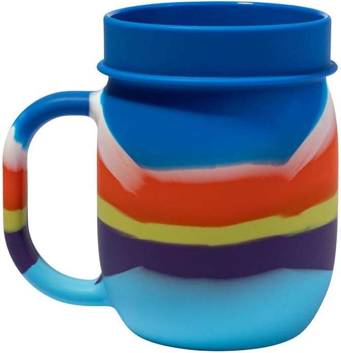 Silipint 25oz Silicone Barrel Cup with Handle – Unbreakable, BPA-Free, Dishwasher, Microwave, Freezer, Oven Safe Travel Coffee Mug for Coffee, Smoothies, Water, Cocktails (Drippy) Pack of 1