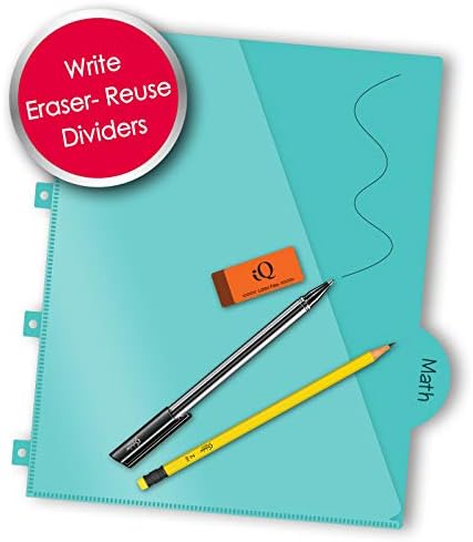 IQ+ iScholar iQ+ 3-Subject Poly Cover Wirebound Notebook, College Ruled, 11 x 8.5 Inch, 150 Sheets, Teal (59904-TL)