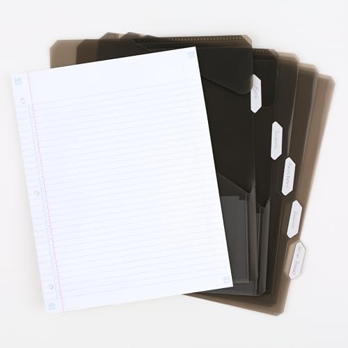 Five Star Flex Refillable Notebook + Study App,College Ruled Paper and 1 Inch TechLock Ring Binder with Pockets,Tabs and Dividers,200 Sheet Capacity,White (29328AE2), 1 Count (Pack of 6)