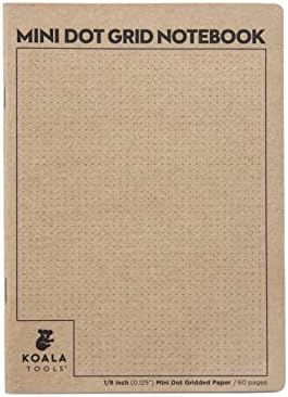 KOALA TOOLS | Mini Dot Grid Notebook | 5" x 7", 60 pp. - Durable Field Notebook with 1/8" Dotted Grid