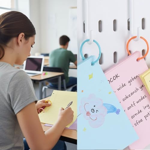 366PCS School & Office Bundle, 300 Sheets Colored Wide Ruled Loose Leaf Paper & 66 Metallic Binder Rings, 5 Colors for Note Organization, School Supplies, and DIY Projects
