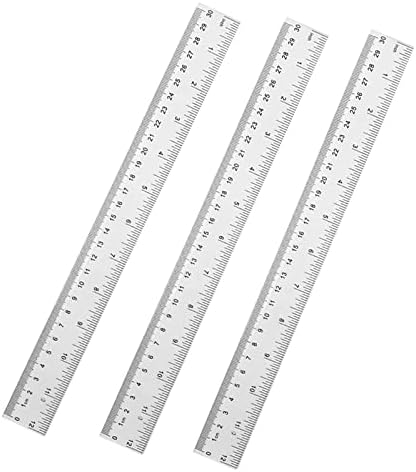YouOKLight Clear 12 inch Plastic Metric Transparent Ruler - Pack of 3 for Kids, School, Office, Drafting