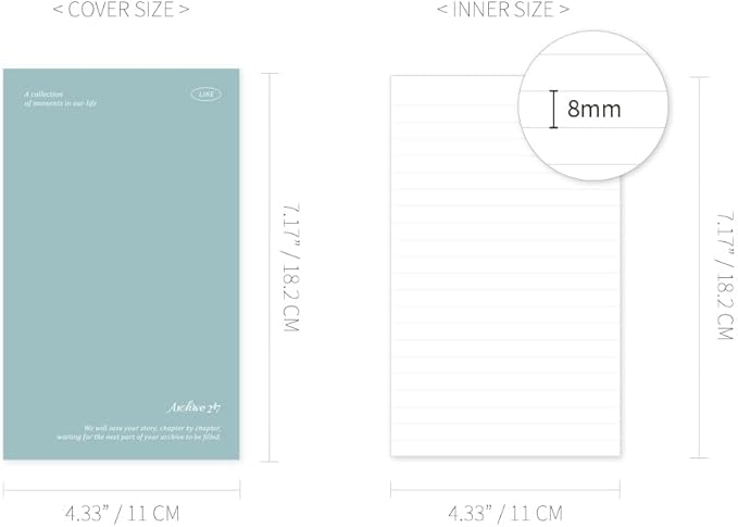 Monolike Archive 247 Solid PVC Handy Notebook, Sky - Exposed Binding, PVC cover, Academic, Journal, Diary, 160pages