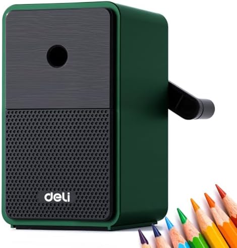 Deli Manual Pencil Sharpener, Deep Green