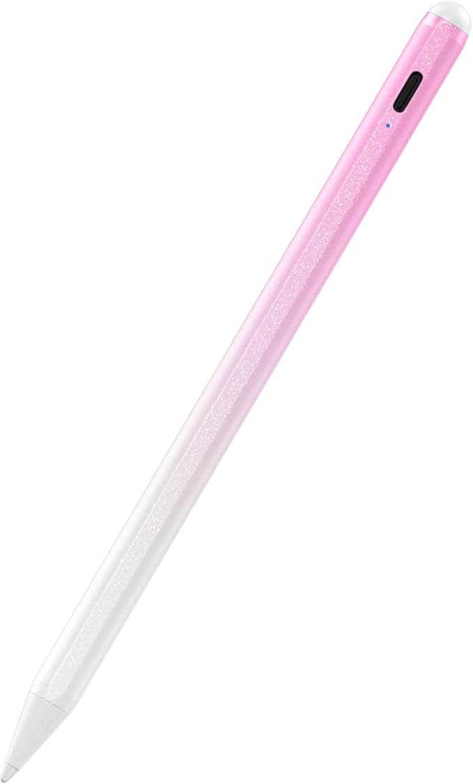 Stylus Pen for iPad 6th-11th Generation-2X Fast Charge Active Pencil Compatible with 2018-2026 Apple iPad Pro 11"/12.9"/M4, iPad Air 3/4/5/M2/M3/M4,iPad mini 5/6/7 Gen-Gradient White Pink