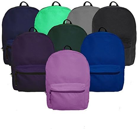24-Pack 15" Backpacks for Kids - Bookbags in Bulk for Elementary, Middle, and High School Students, 8 Assorted Colors