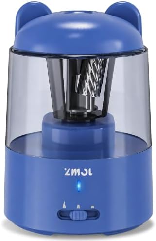 ZMOL Rechargeable Electric Pencil Sharpener for Colored Pencils Blue