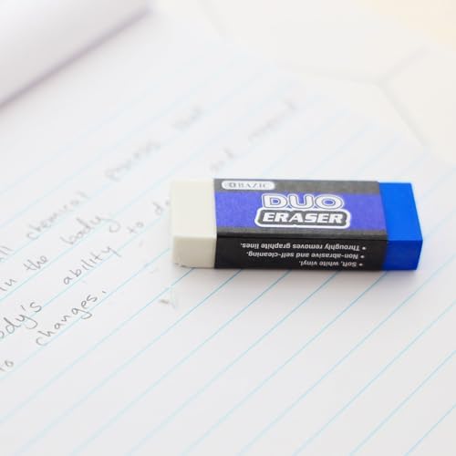 BAZIC Products Two-Tone Block Erasers, 4 Count, 2-Pack