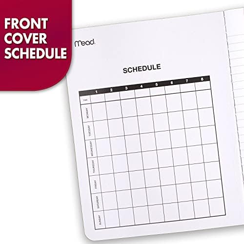 Mead Composition Notebook, Wide Ruled Paper, 7.5" x 9.75", 100 Sheets, Black Marble, 3 Pack (38301)