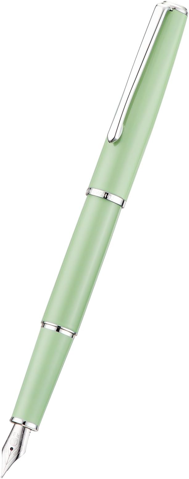 Hongdian 920S Fountain Pen Grass Green Metal Office Pen, Iridium Extra Fine Nib Classic Pen with Ink Converter