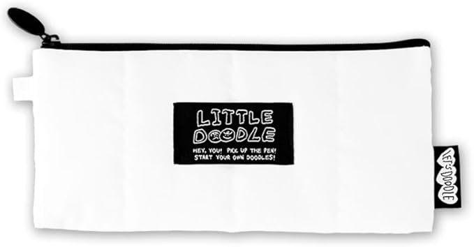 Monolike_Fabric/Cushion Pencil case (Little Doodle Cushion Pencil Case, White)
