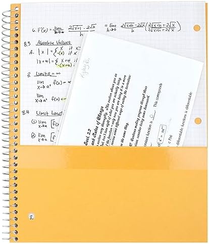 Five Star Spiral Notebook with DuraShield Cover, 4 Pack, 1 Subject, Wide Ruled Paper, 8" x 10-1/2", 100 Sheets, Assorted Colors (930021-ECM)
