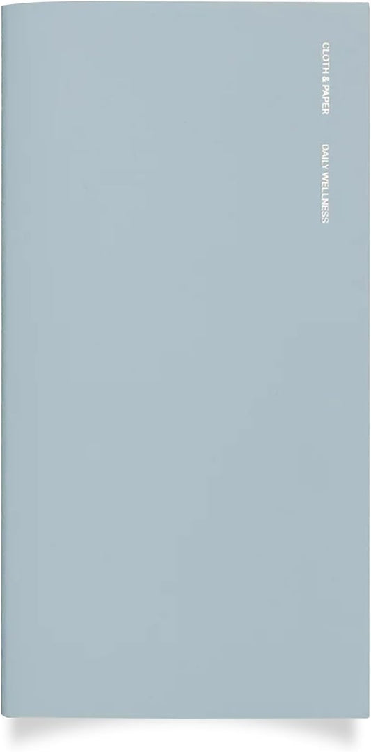 Cloth & Paper Travel Notebook | Daily Wellness Planner – Smoked Salt | A5 Slim Wellness Planner 4.3" x 8.3" | Habit Tracker & Self Care Journal for Goals, Gratitude & Reflection – Soft Touch Cover