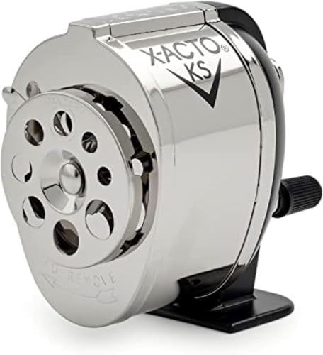 X-ACTO KS Manual Pencil Sharpener, Mountable, Metal, Classroom, Teacher Supplies, Adjustable for 8 Pencil Sizes, 1 Count (Pack of 12)