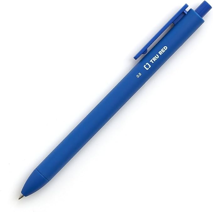 TRU RED Retractable Gel Pens, Fine Point 0.5mm, Blue Ink, 12 Pack – Quick‑Dry Pens for Precise, Smear‑Free Writing