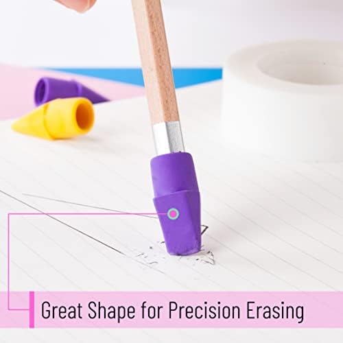 Mr. Pen- Pencil Top Erasers, 480 Pack, Latex-Free, No-Smudge | Cap Pencil Erasers for Precise Erasing, Kids, Teachers, Studying Supplies, Vibrant Colors