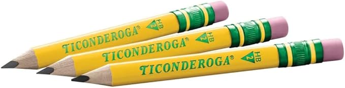 Ticonderoga My First Half-Size Wooden Pencils, Large Triangle-Barrel Pre-Sharpened #2 (HB) Short 4.5" Yellow Pencils with Erasers, Yellow, 12/Pack, Case of 72 Packs