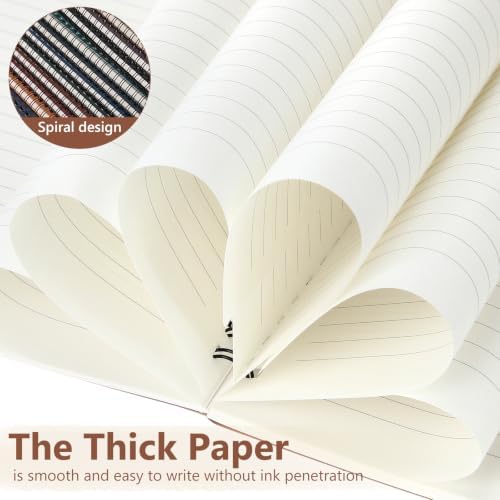 Fuutreo 12 Pcs Spiral Notebook for Work A5 5 x 7 Inch College Ruled Spiral Journal Notebook Kraft Cover Ruled Paper, 12 Color, 60 Sheets, 120 Pages for Office School(Business Color, Classic)