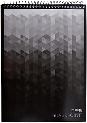 Silverpoint Top Wire Legal Pad, College Rule, Heavy Back, 8.5 x 11.75 Inches, 70 Sheets, Protective Cover, Gray/Black (51073)