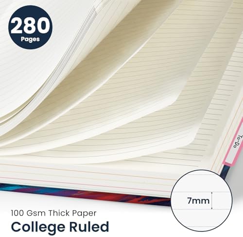 Taja Large Spiral Notebooks for Work 5 Subject with Removable Dividers
