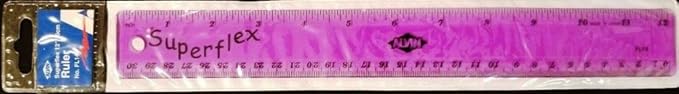 Alvin, FL14, Plastic Superflex Ruler, Flexible and Virtually Indestructible - 12 Inches