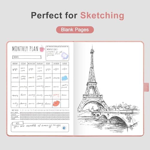 AHGXG Blank Journal Notebook, 160 Pages, A5 Medium Size (5.7'' x 8.3'')