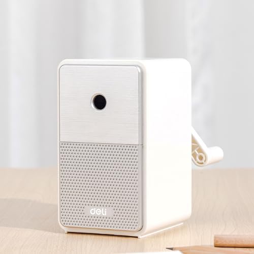 Deli Manual Pencil Sharpener, White